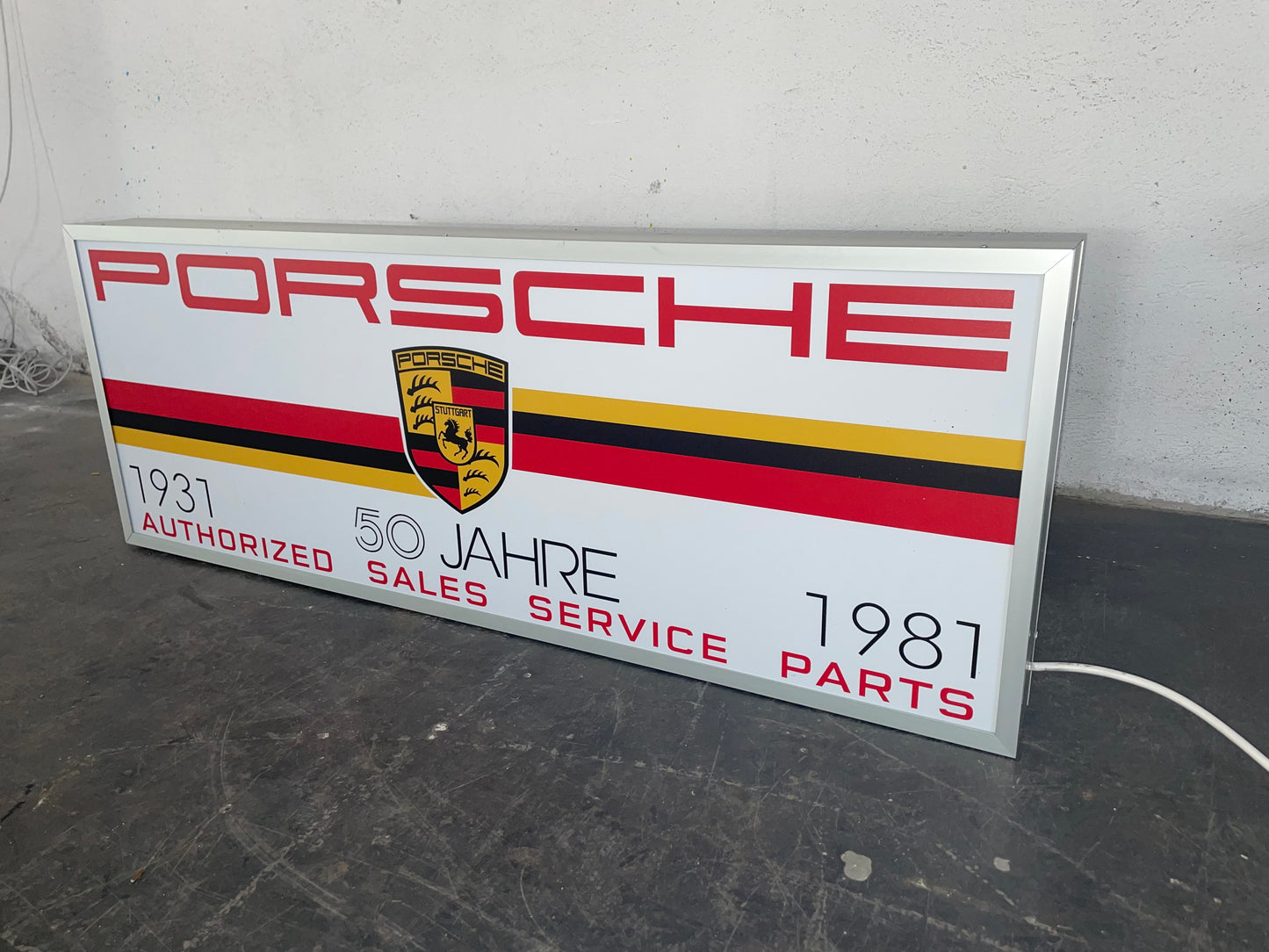 Insegna luminosa Porsche 50th Jahre