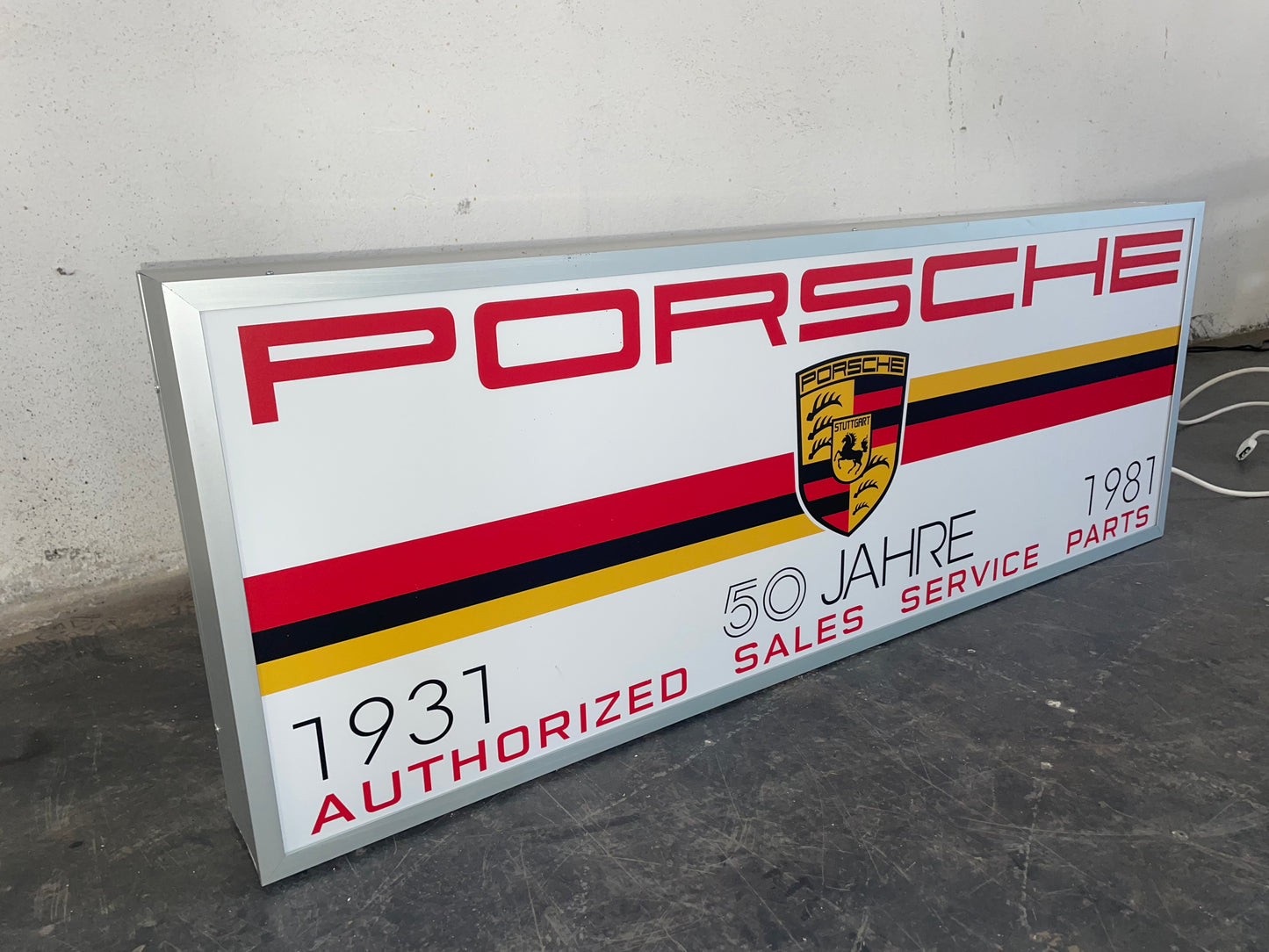 Insegna luminosa Porsche 50th Jahre