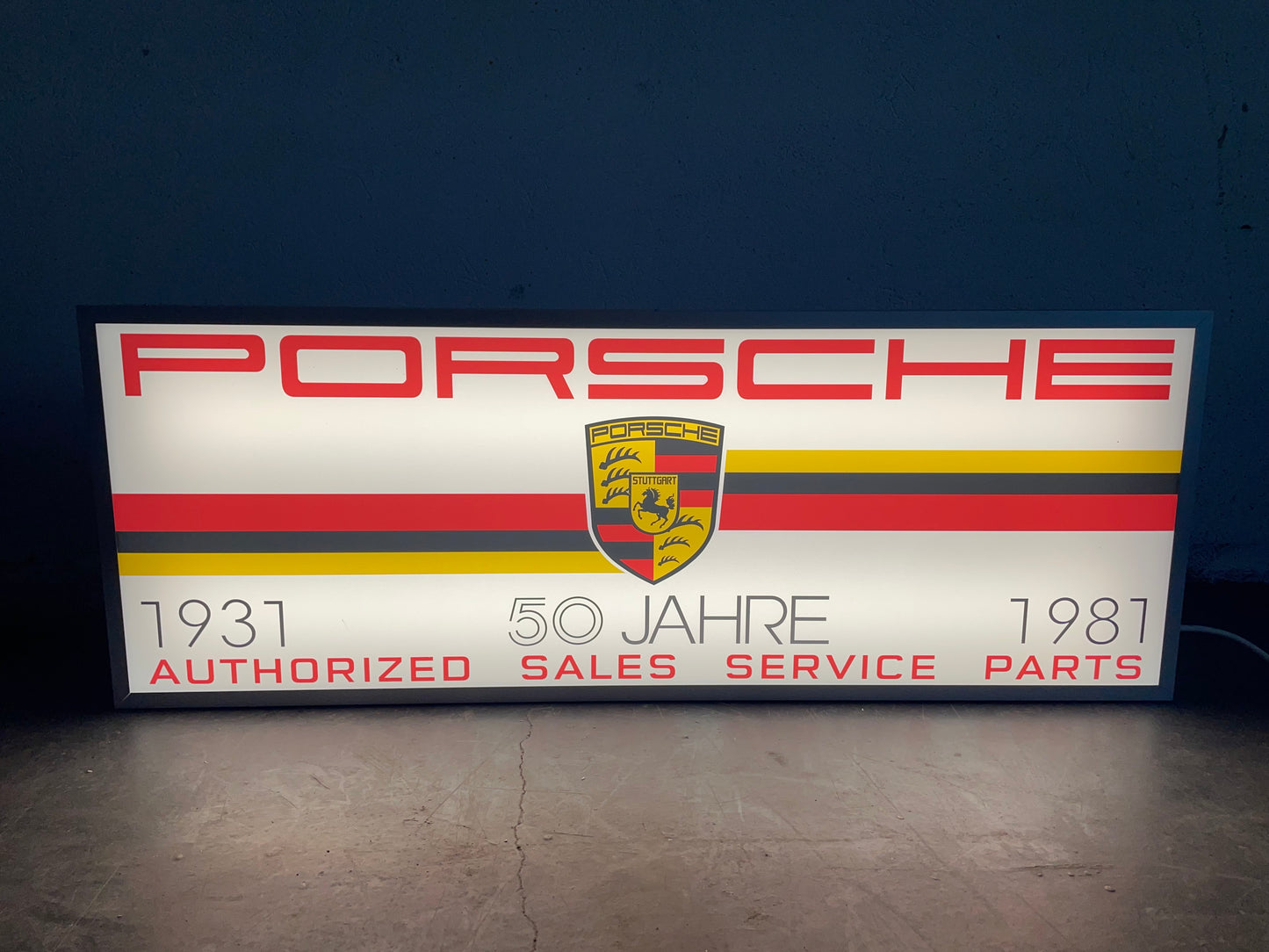 Insegna luminosa Porsche 50th Jahre