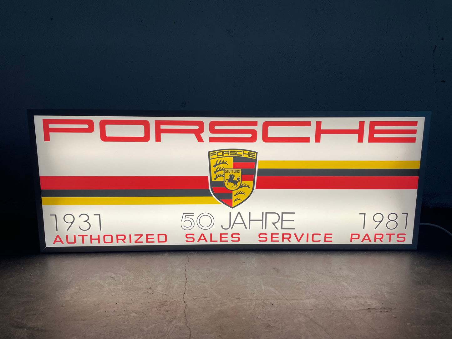 Insegna luminosa Porsche 50th Jahre