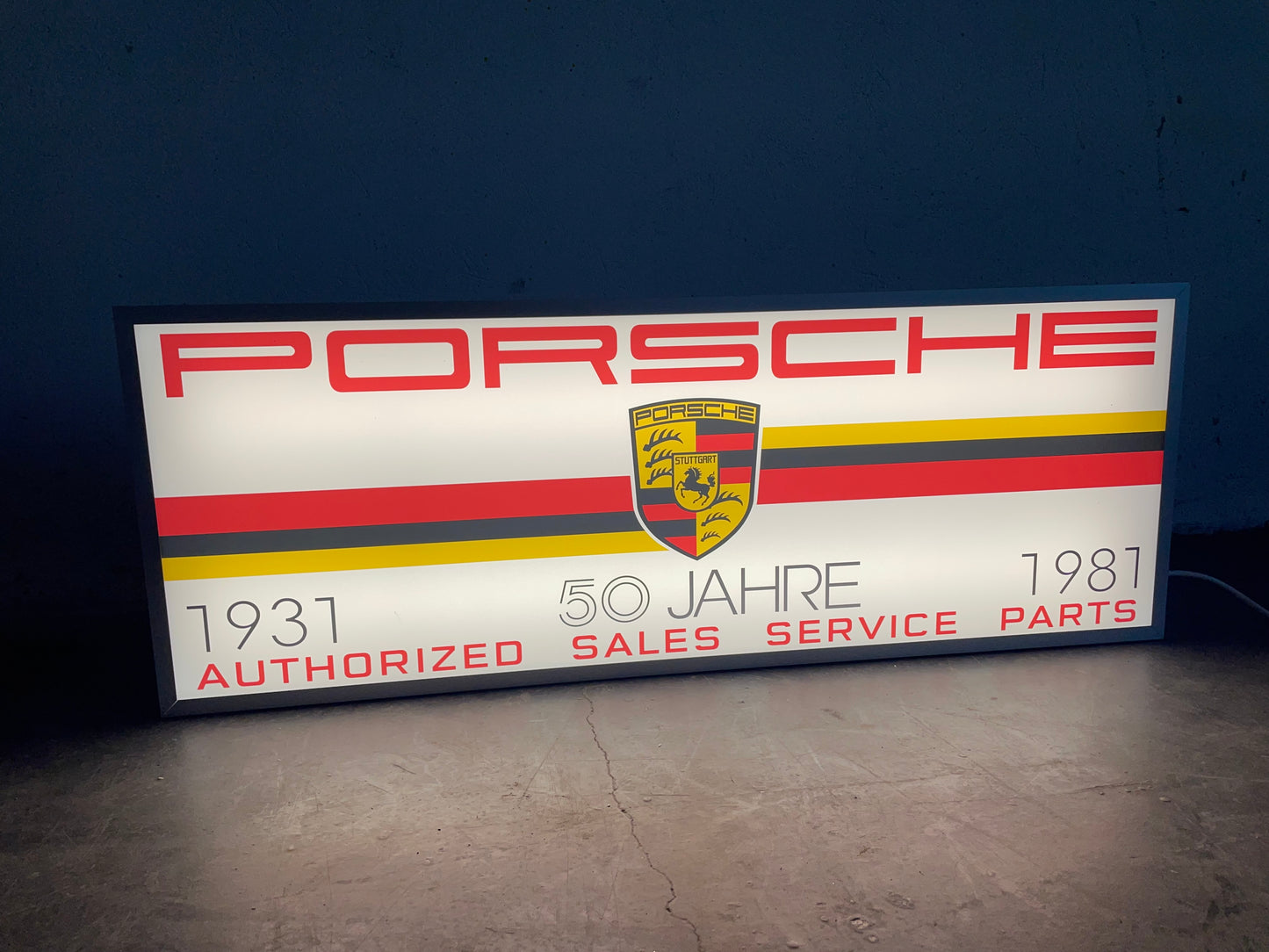 Insegna luminosa Porsche 50th Jahre