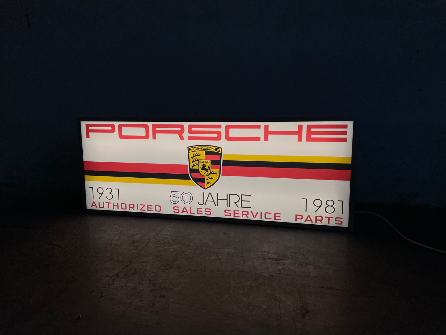 Insegna luminosa Porsche 50th Jahre