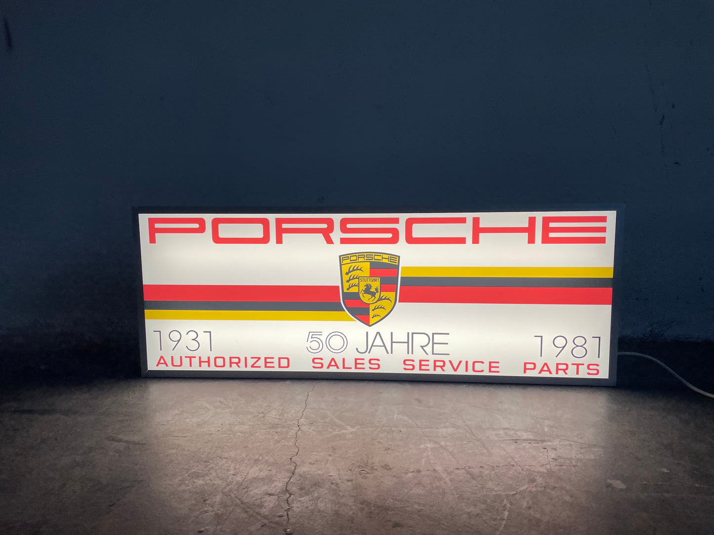 Insegna luminosa Porsche 50th Jahre